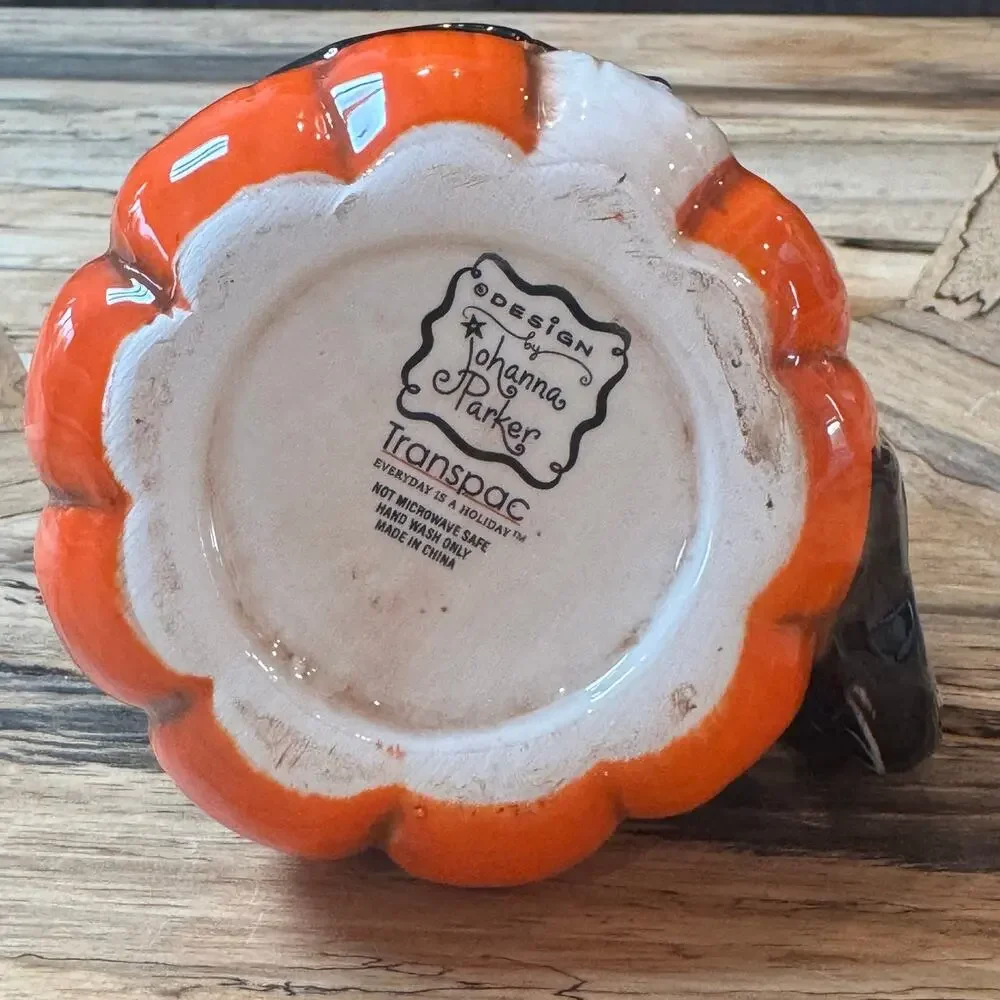New Johanna Parker Transpac Halloween Bat Pumpkin Peep Creamer Pitcher Mug